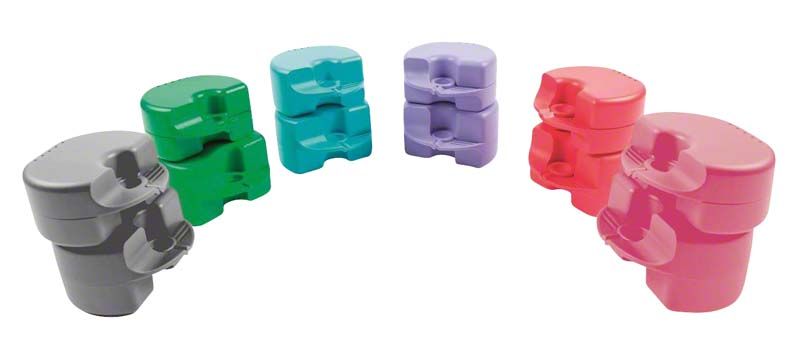 Mehrfarbige Quick-Box Sortiment Gr. 2 Aufbewahrungsboxen für kieferorthopädische Apparaturen.
