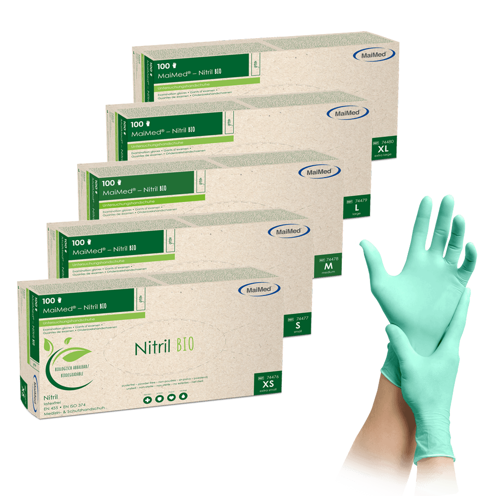 MaiMed-Nitril BIO  Puderfrei Einmalhandschuhe