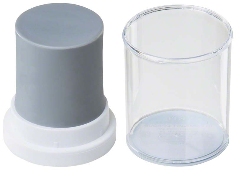 Graues Modellierwachs in Zylinderform mit transparenter Schutzverpackung.