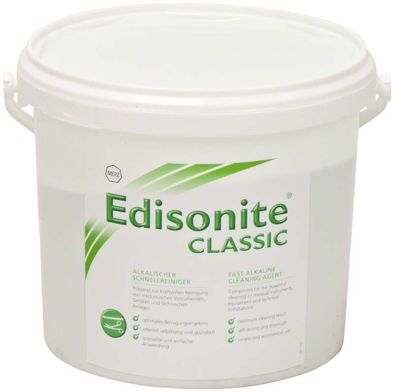 Alkalischer Schnellreiniger Edisonite® Classic 5 kg im weißen Eimer.
