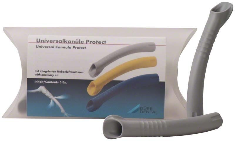 Graue Universalkanülen Protect mit Nebenlufteinlässen, 5er Packung.