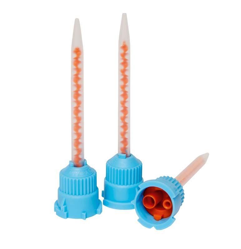 Drei blaue Mischkanülen für Protemp™ 4 A2 Kartusche.