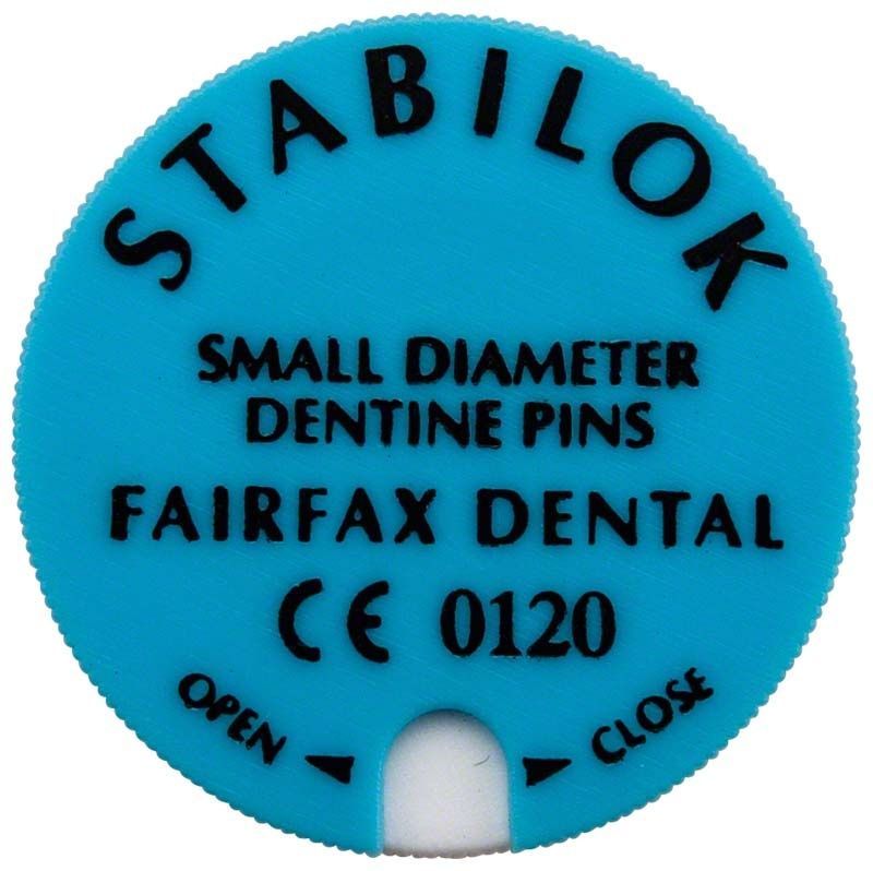 Stabilok Stifte Edelstahl blau fein 20er Verpackung mit Produktinformationen.