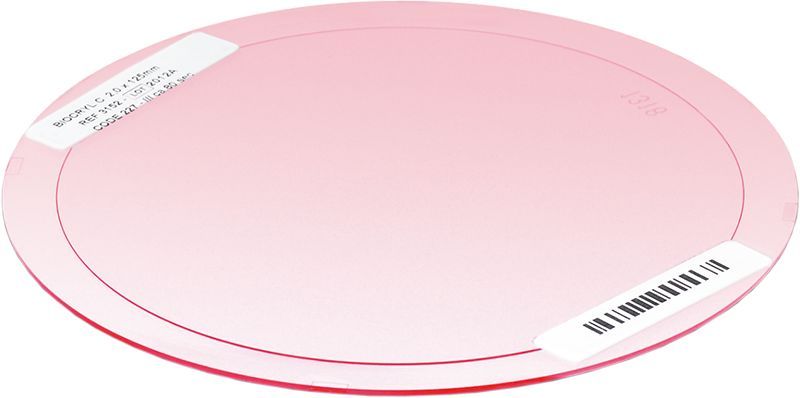 Rosa-transparente Acrylatplatte BIOCRYL® C für dentale Anwendungen.