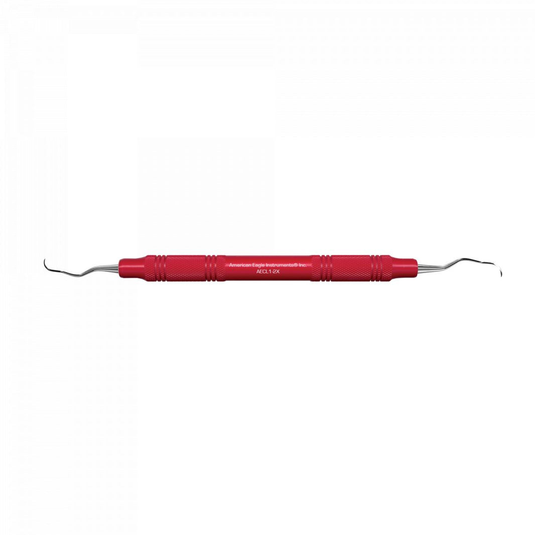 Rote American Eagle Universalkürette Langer 1-2X mit ergonomischem Griff.