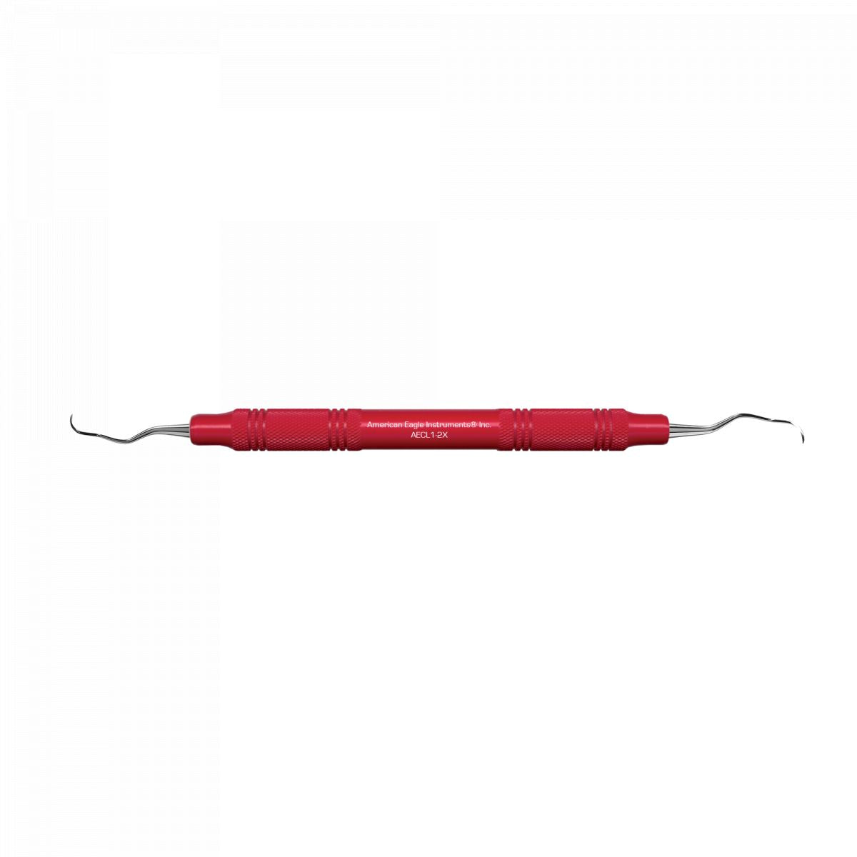 Rote American Eagle Universalkürette Langer 1-2X mit ergonomischem Griff.