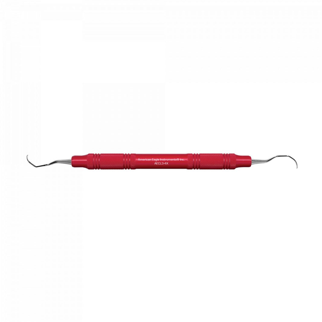 Rote American Eagle Universalkürette Langer 3-4 mit ergonomischem Kunststoffhandgriff.