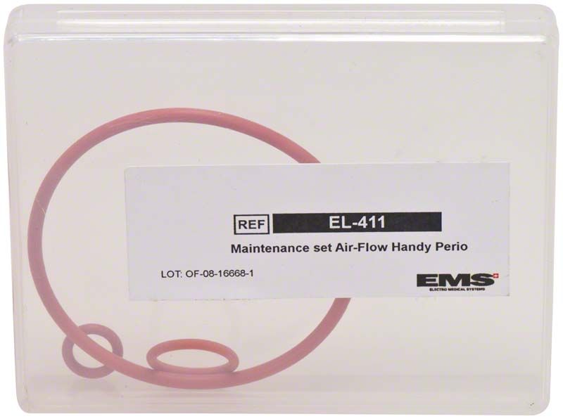 Wartungsset mit O-Ringen für AIRFLOW® handy PERIO in transparenter Verpackung.