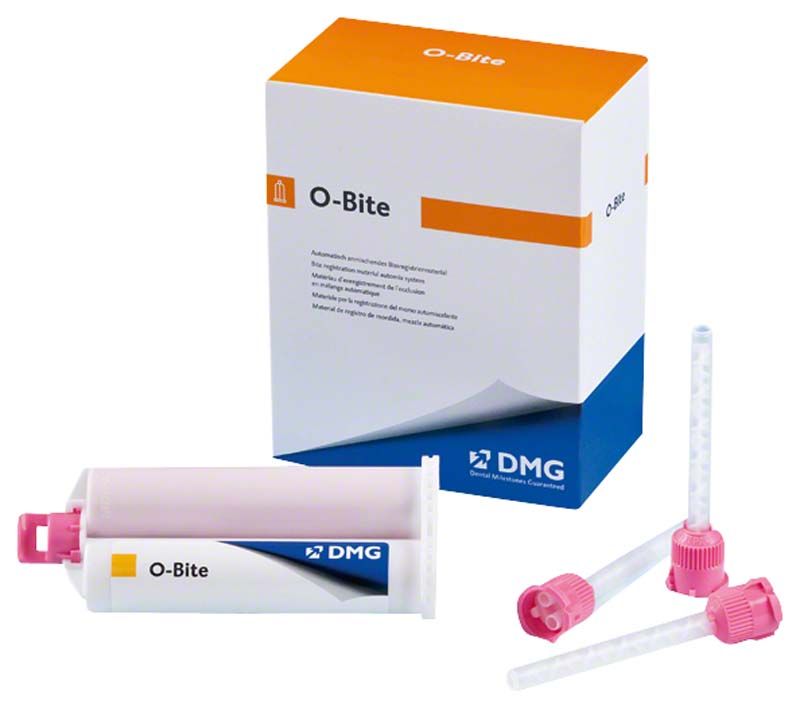 O-Bite Kartuschen 2 x 50ml mit Verpackung und Mischkanülen.