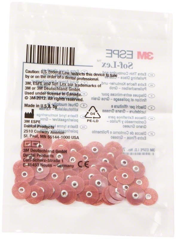 Sof-Lex™ XT Polierscheiben, grob, in Verpackung mit 12,7mm Durchmesser.