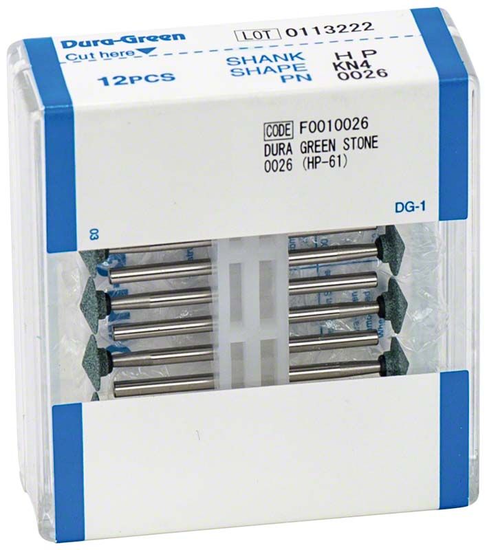 Verpackung von Dura-Green® HP KN4 mit 12 Schleifsteinen.