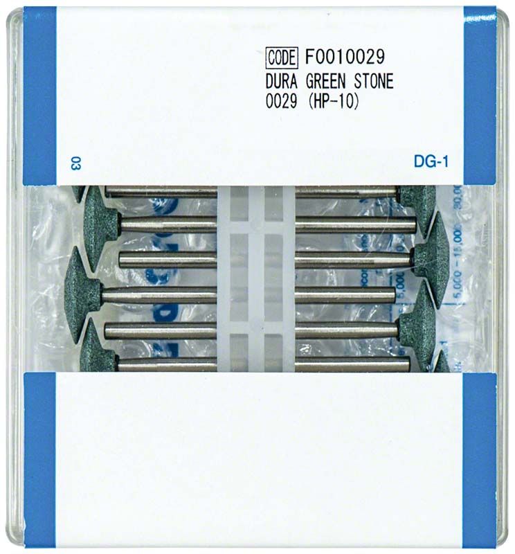 Dura-Green-Schleifsteine, 12 Stück, in Kunststoffverpackung.