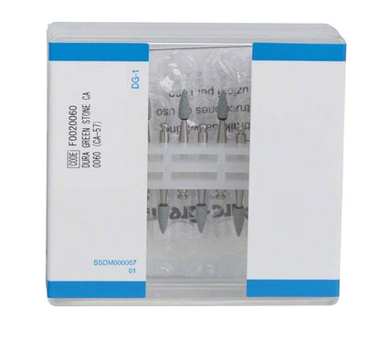 Verpackung der Dura-Green-Steine mit Sichtfenster und Produktinformationen.
