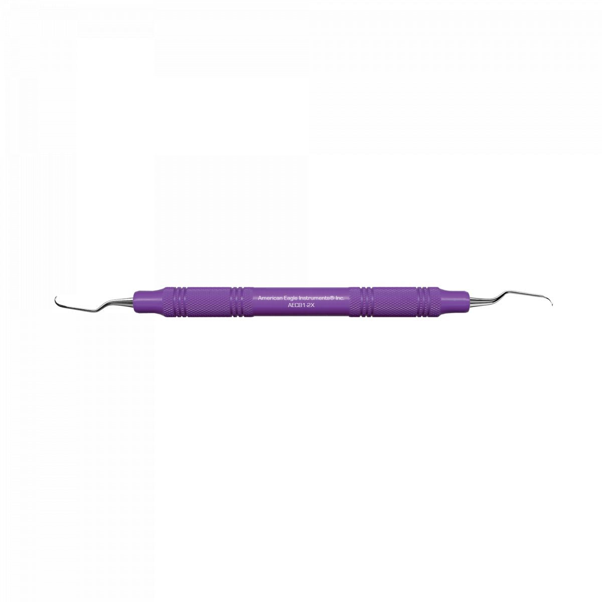 Amerikanische Eagle Universalkürette Barnhart mit ergonomischem lila Kunststoffgriff.