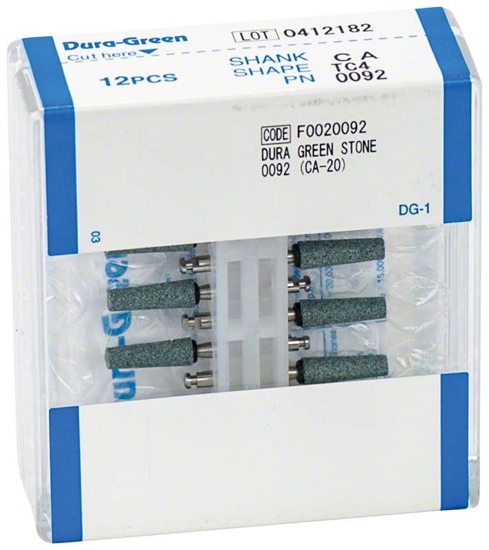 Verpackung mit 12 Dura-Green® RA TC4 Schleifsteinen.
