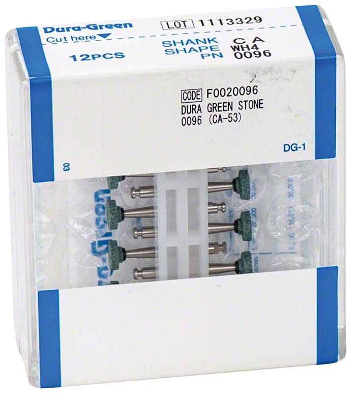 Verpackung mit 12 Dura-Green® RA WH4 Schleifsteinen.