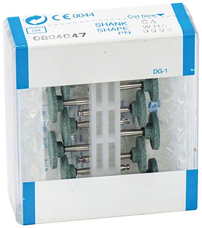 Verpackung der Dura-Green® - RA WH6 Schleifsteine für Zahnarztbohrer.