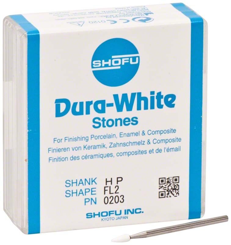 Keramischer Schleifer Dura-White® - HP FL2 in Verpackung.