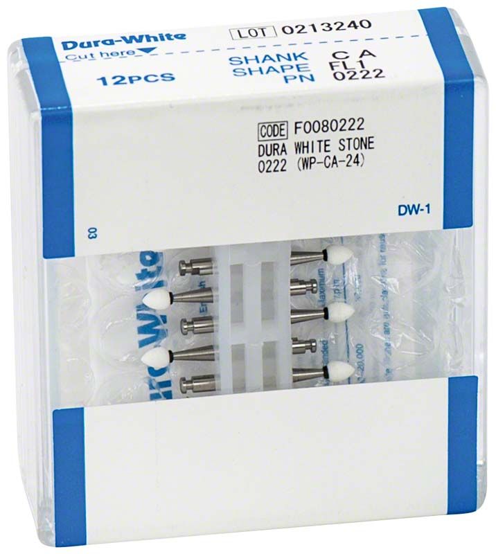 Verpackung mit 12 Dura-White® RA FL1 Dentalpolierern.