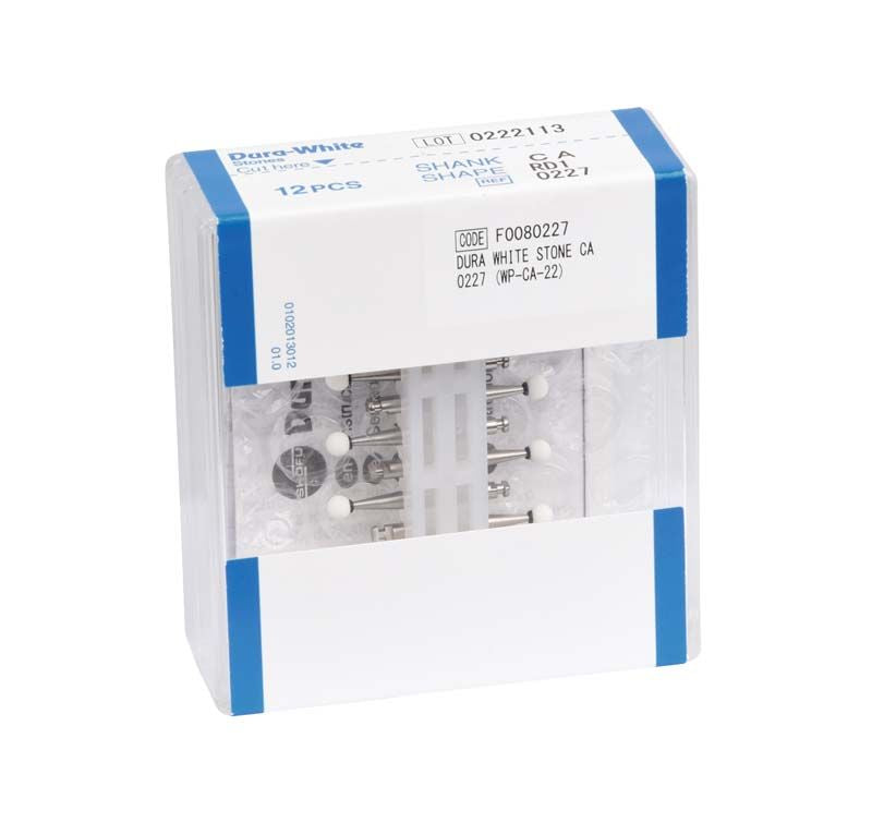 Hochwertige Dura-White®-Dentalsteine in Kunststoffbox, 12 Stück.