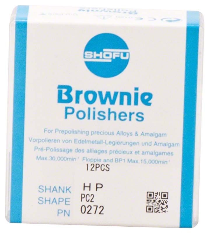 Verpackung des Brownie® Schaft H - PC2 Silikonpolierers, 12 Stück.