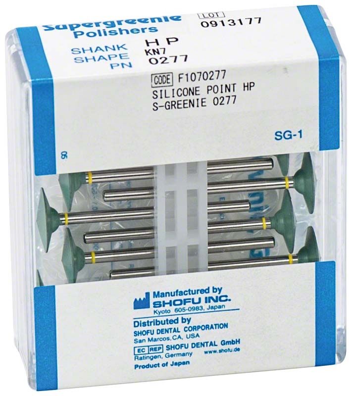 Verpackung von Supergreenie Schaft H - KN7 Polierern mit Silikonspitze.