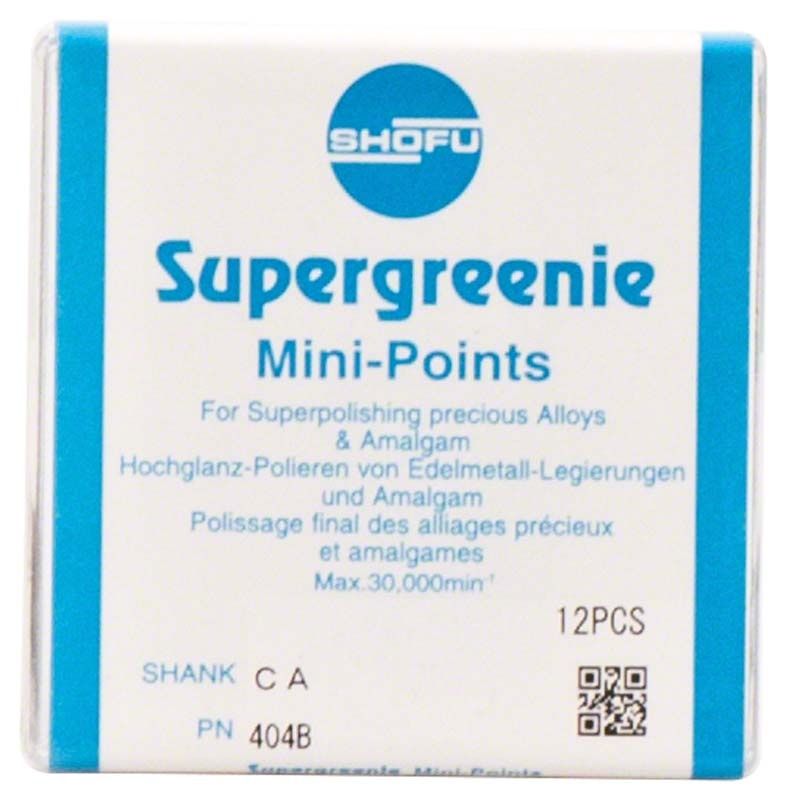 Supergreenie Schaft W - Minispitze Verpackung mit Produktinformationen.