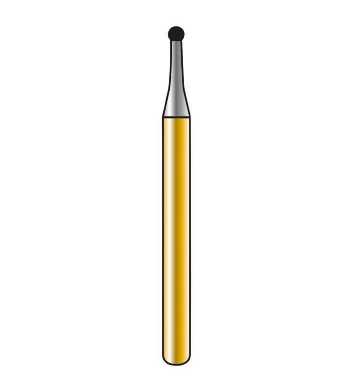 Dentalbohrer DIATECH Speedster FG S1 010 mit Kugelform und Kreuzverzahnung.