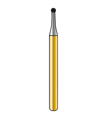 Dentalbohrer DIATECH Speedster FG S1 010 mit Kugelform und Kreuzverzahnung.