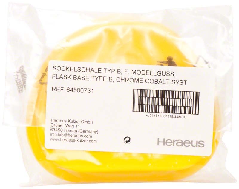 Sockelschale Größe B für Vario-Dublierküvette, verpackt in Kunststoffbeutel.