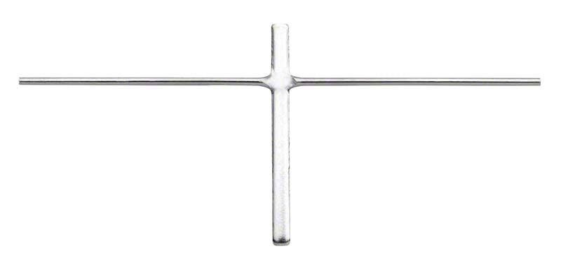 Edelstahlklammerkreuz für kieferorthopädischen Einsatz, Ø 0,9mm, einstückig gefertigt.
