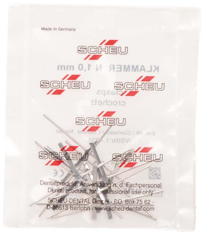 KFO Klammern aus Edelstahl in Originalverpackung mit Herstellerangaben.