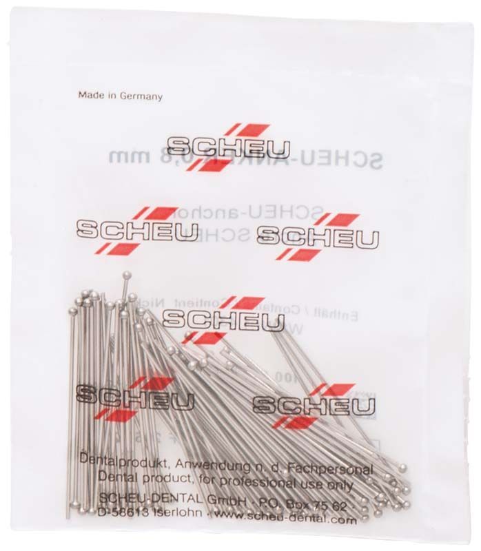 SCHEU-Anker Ø 0,8mm in geöffneter Verpackung.