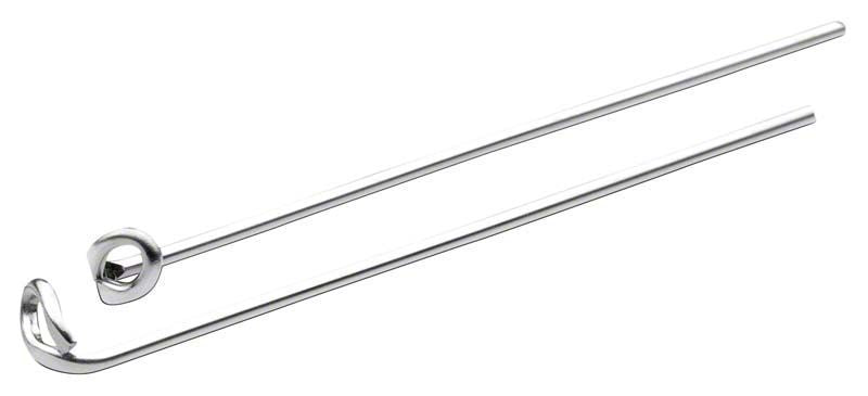 Zwei hochglänzende Ösenklammern aus nickelfreier Legierung für Kieferorthopädie.