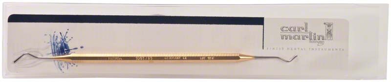 Doppelendiger PolyFill® Kompositinstrument-Heidemannspatel in Verpackung.