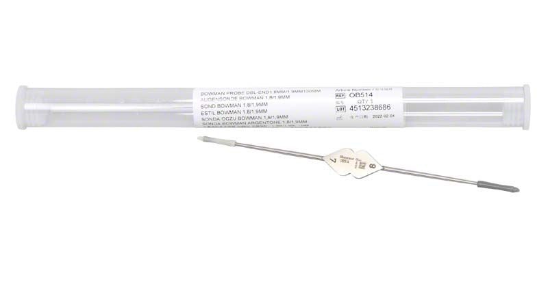 Doppelendige BOWMAN Sonde Figur 7/8 mit zylindrischer Verpackung.