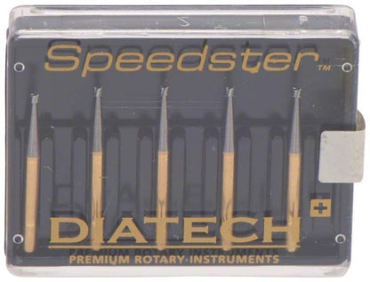 Drehzahloptimierte FG S2 008 Diamantbohrer in transparenter Verpackung.