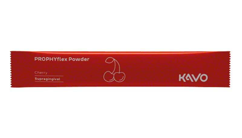 PROPHYflex™ Pulver Cherry in roter Verpackung mit Kirschsymbol und Markenlogo.