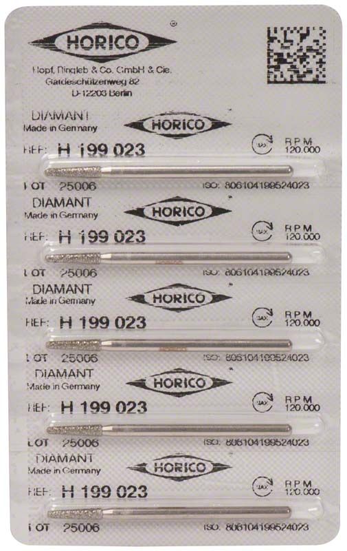 Verpackung mit fünf Diamant-Schleifern H 199 023 von Horico.