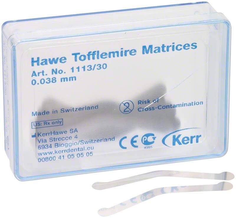 Packung Hawe Tofflemire Matrizen 1113/30, 0,038 mm dünn.