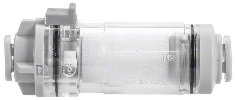 Luftfilter für Assistina 301 plus, transparentes Kunststoffgehäuse.