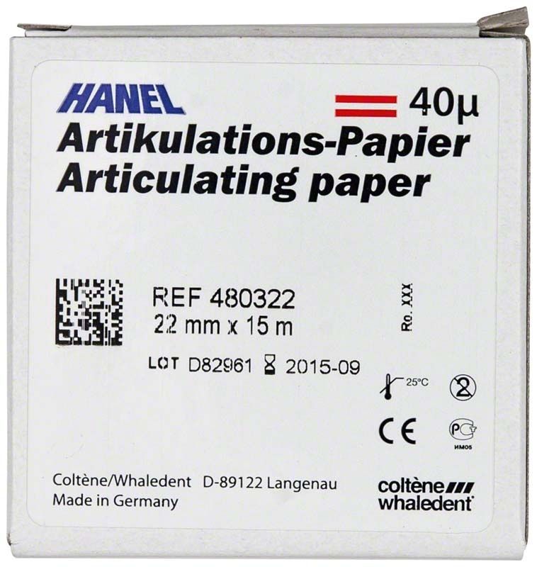 HANEL Artikulationspapier 40µ in Originalverpackung von Coltene Whaledent.