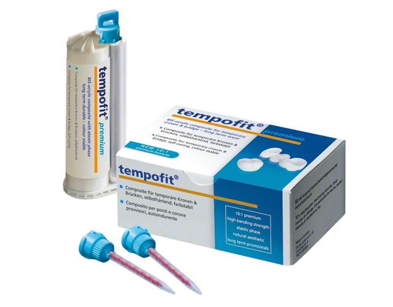 Tempofit premium Kartusche A3 mit Verpackung und zwei Mischdüsen.