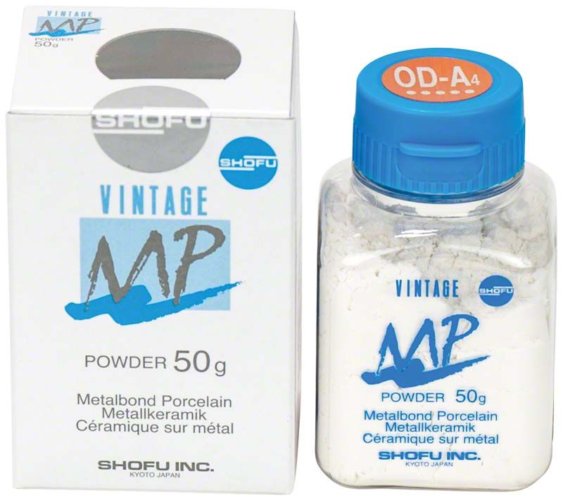 VINTAGE MP Opaque Dentin 50g OD-A4 in Verpackung und Flasche.