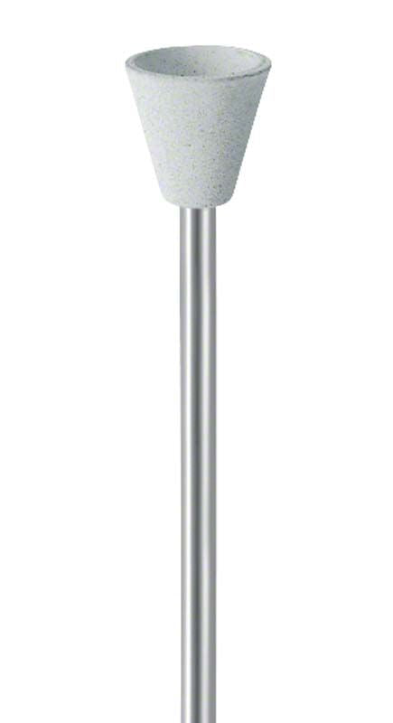 Weißer, montierter EVE UNIVERSAL HP Schleifkopf mit Metallstiel.