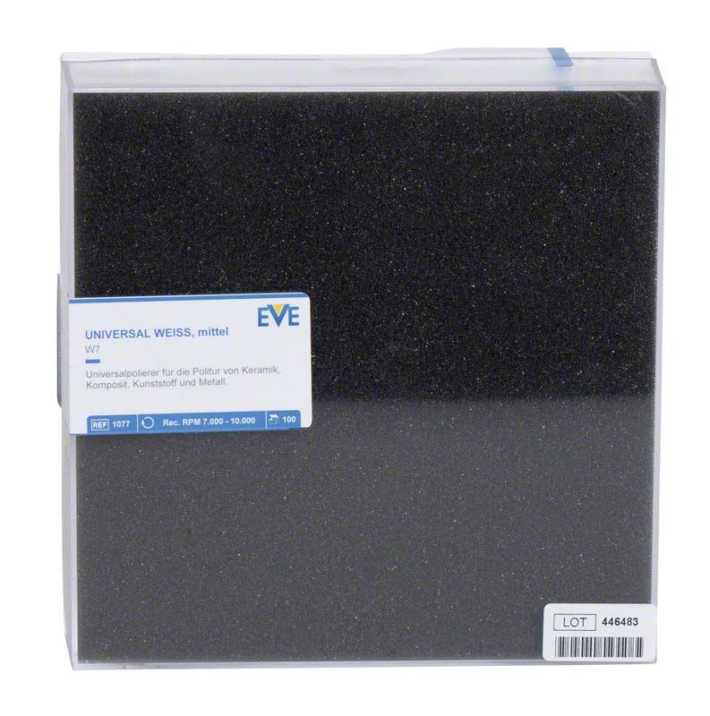 EVE UNIVERSAL Silikonpolierer in schwarzer Verpackung für Dentalanwendungen.