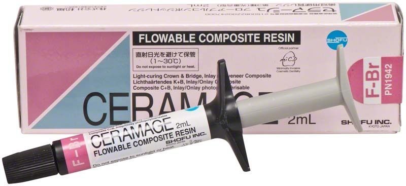 Keramisches Flowable Composite Resin Ceramage von Shofu, 2ml Spritze.