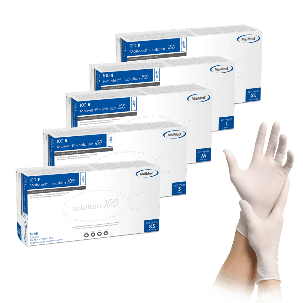 MaiMed-solution100 white Nitrilhandschuhe puderfrei, latexfrei