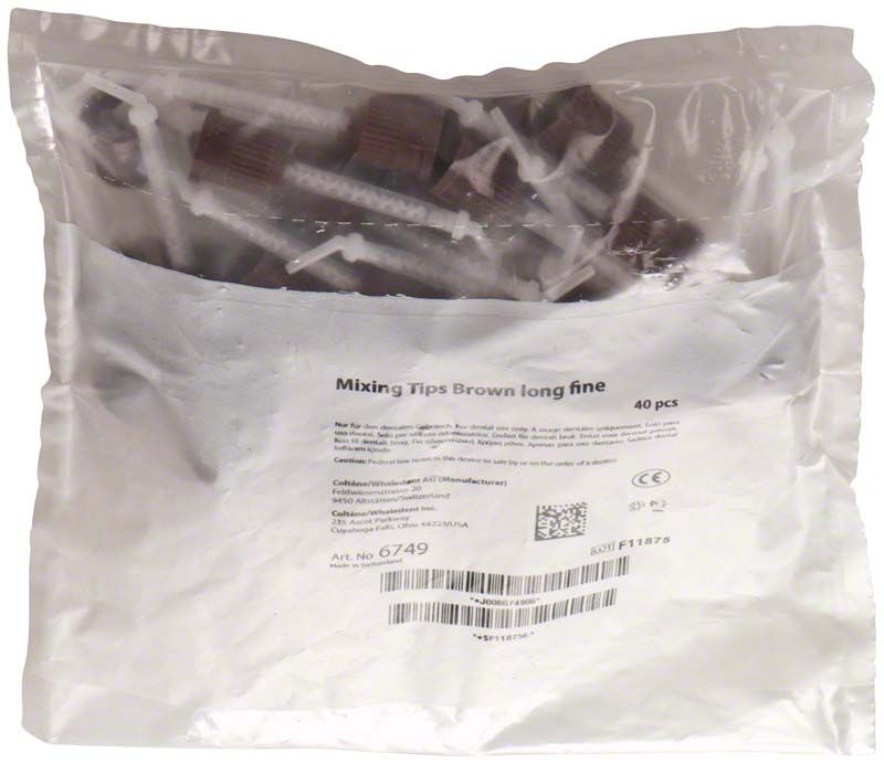 Temposil 2 Mischkanülen in durchsichtiger Verpackung mit Etikett.