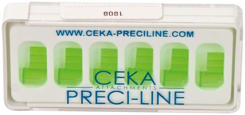 PRECI-VERTIX-Gehäuse Pa/6 in grünem Kunststoffgehäuse, 6er-Packung.